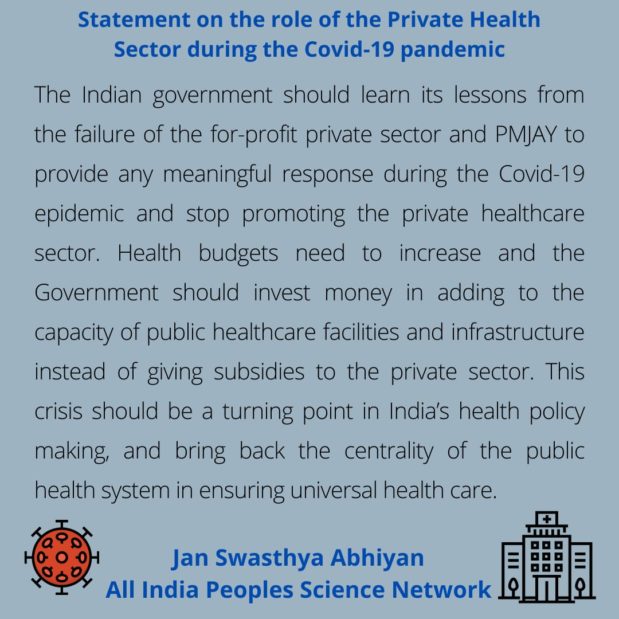 Statement on the role of the Private Health Sector during the Covid-19 pandemic
